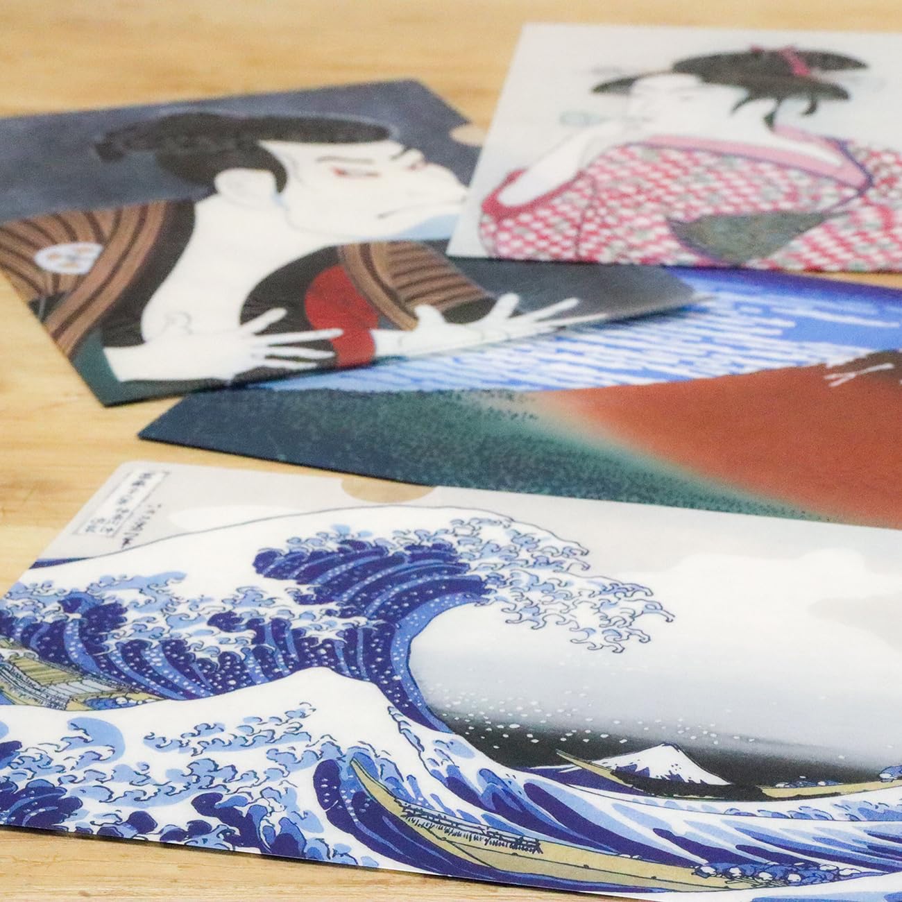 Amazon.co.jp: 日本製 浮世絵 クリアファイル 4枚セット A4 葛飾北斎
